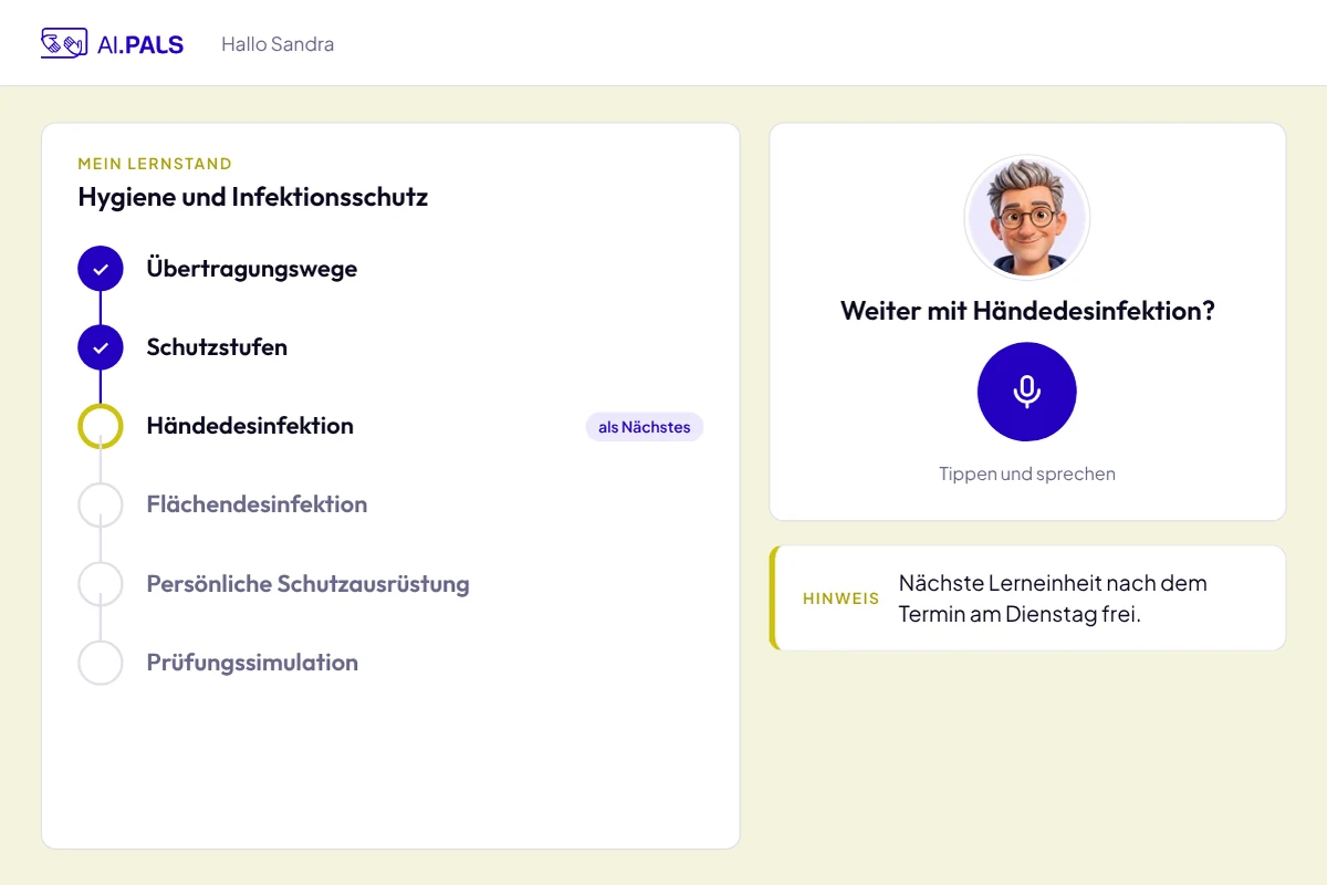 Lernendenansicht: eigener Lernstand im Kurs
